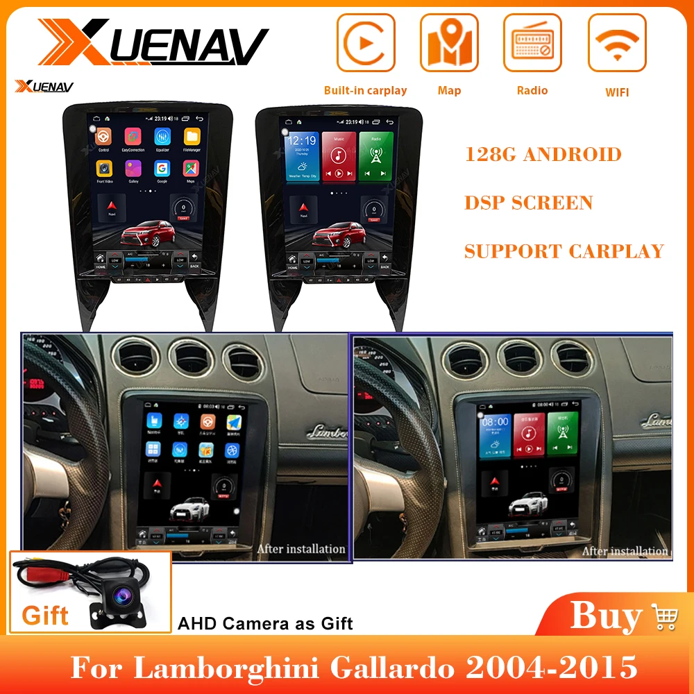 128G Android 10.0 GPS Navi Radio navi stereo ecran Tactil Auto Multimedia Player Pentru Lamborghini Gallardo 2004-cu carplay