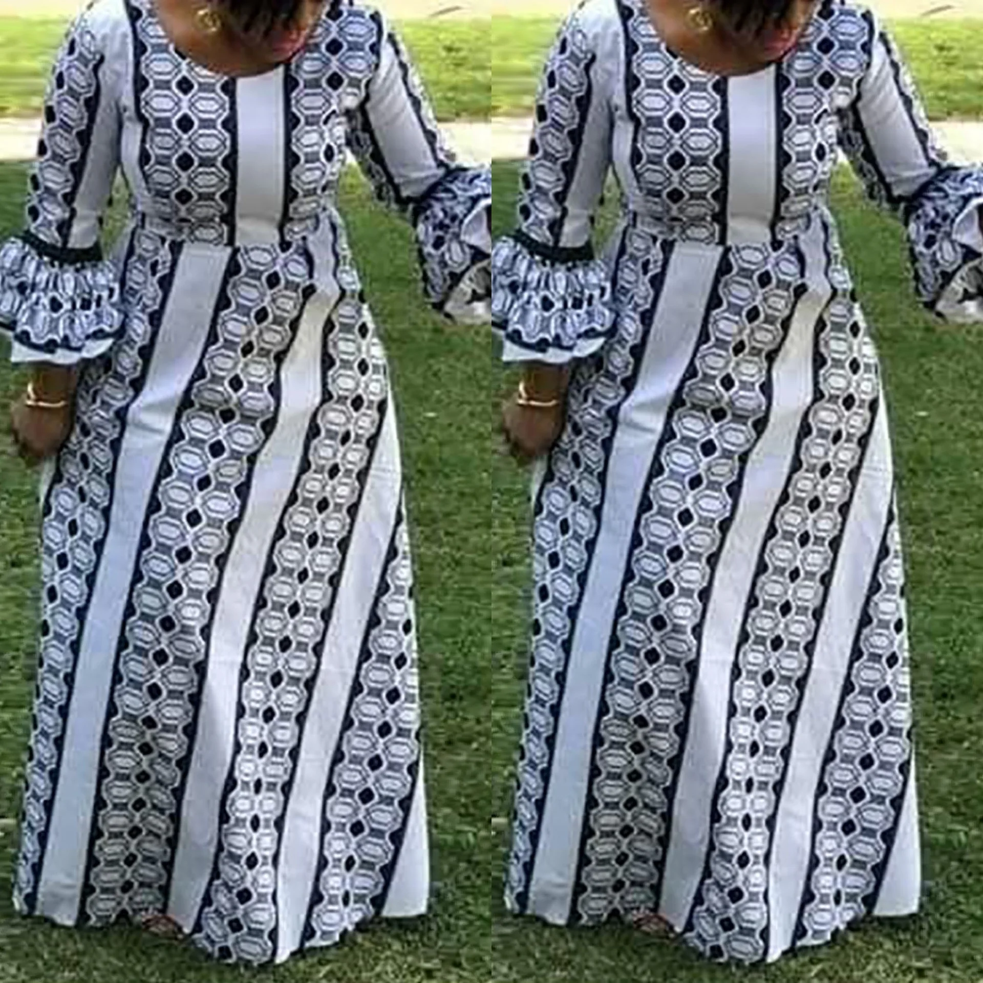 African Rochii Lungi Pentru Femei Africa De Îmbrăcăminte Din Africa De Design Bazin De Semnalizare Cu Maneci Plisate Dashiki Rochie Maxi Africa De Îmbrăcăminte