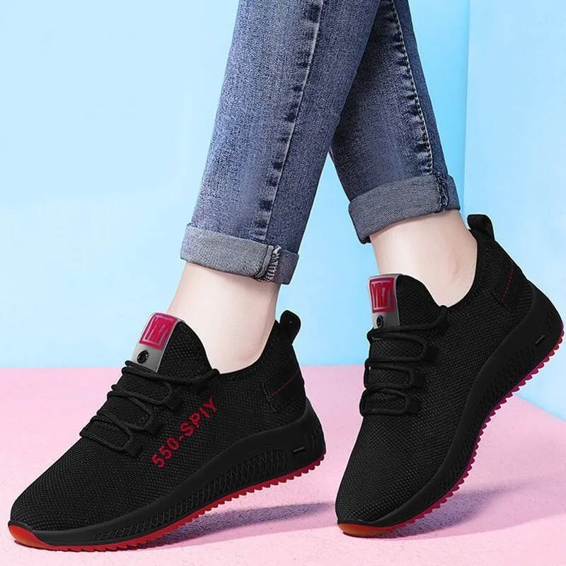 2021 Femei pantofi casual de Primavara toamna de moda respirabil net pantofi Femei noua platforma adidași Dantela-up pantofi confortabil plat