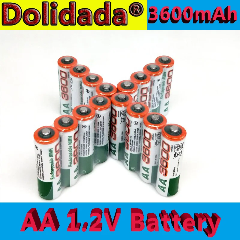 Dolidada nou AA baterie de 3600 mAh baterie reîncărcabilă, 1.2 V Ni-MH baterie AA, potrivit pentru ceasuri, mouse-uri, calculatoare