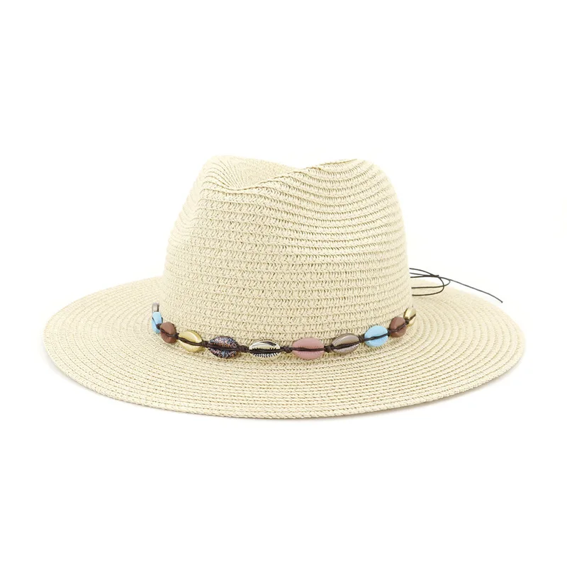 Pălării de paie vara primavara kaki alb-negru centura trupa femei pălării de protecție solară casual plaja de călătorie jazz capace handmade femei pălării