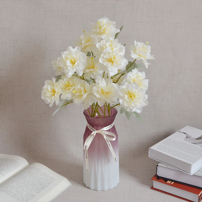 3 Capete de Mătase Artificială de Plastic Bujor Floare Trandafir Ramură Flores pentru Interior Vaza Decor Acasă DIY de Crăciun, Decoratiuni de Nunta