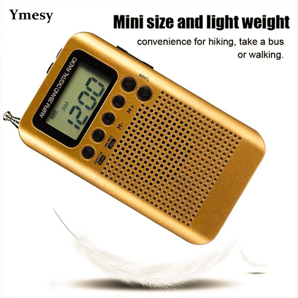 Ymesy Portabil LCD Digital FM/AM 2 Band Radio Stereo Mini de Buzunar Receptor, Difuzor Căști cu Iluminare din spate 2021 Nou Radio