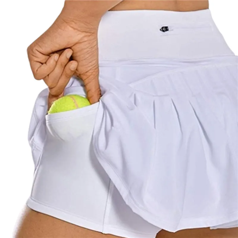 Femei pantaloni Scurți Sport Mijlocul Talie Fuste Plisate de Tenis, teren de Golf Fusta Talie Spate Buzunar cu Fermoar Haine Fuste Mini de sex Feminin de Vară 2021