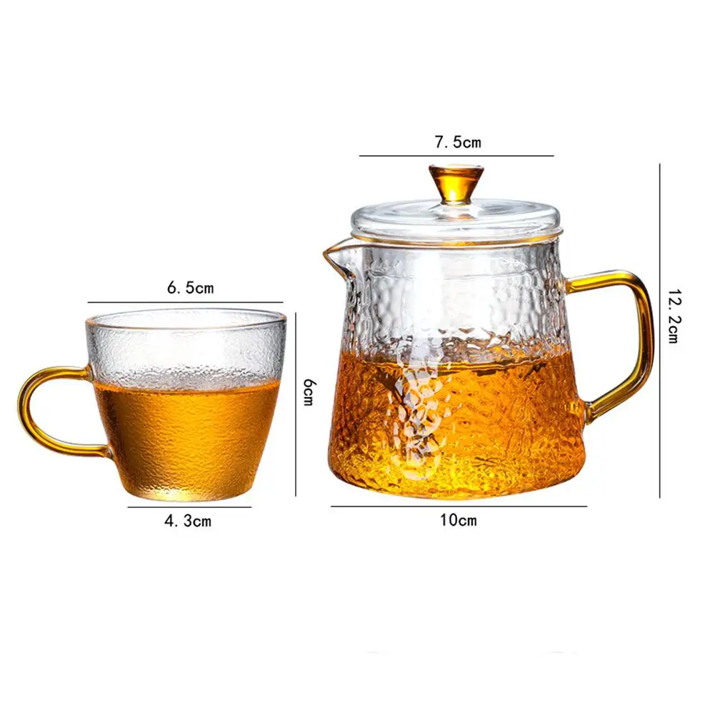 400ML Ceainic de Sticlă Cu Căptușite Filtru Biroul de Acasă de Cafea Ceai, Ceainic Cesti Set Rezistente la Căldură Ciocan de Flori de Ceai Cadou de Anul Nou