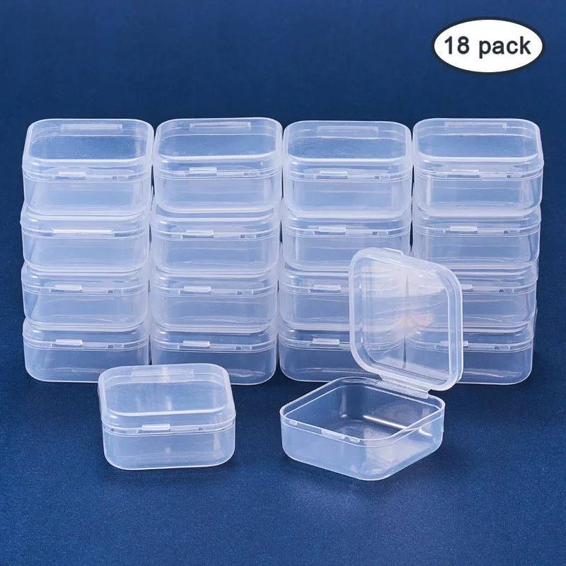 Cutii mici Bijuterii cutie de Ambalare Cutie de Depozitare Cu Capac Multifunctional din Plastic Transparent 18Pcs Finisare Container
