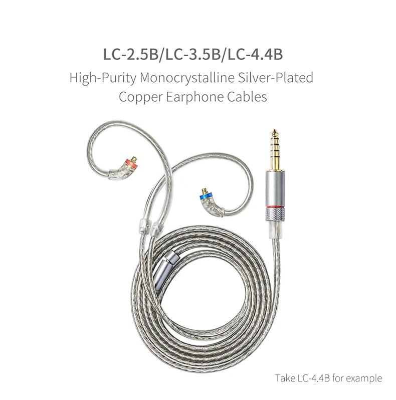 FiiO LC-2.5 B/3.5 B/4.4 B MMCX Echilibrat Cască Înlocuire Cablu 4 Fire de Înaltă Puritate Argint Cablu Audio pentru Shure/FiiO