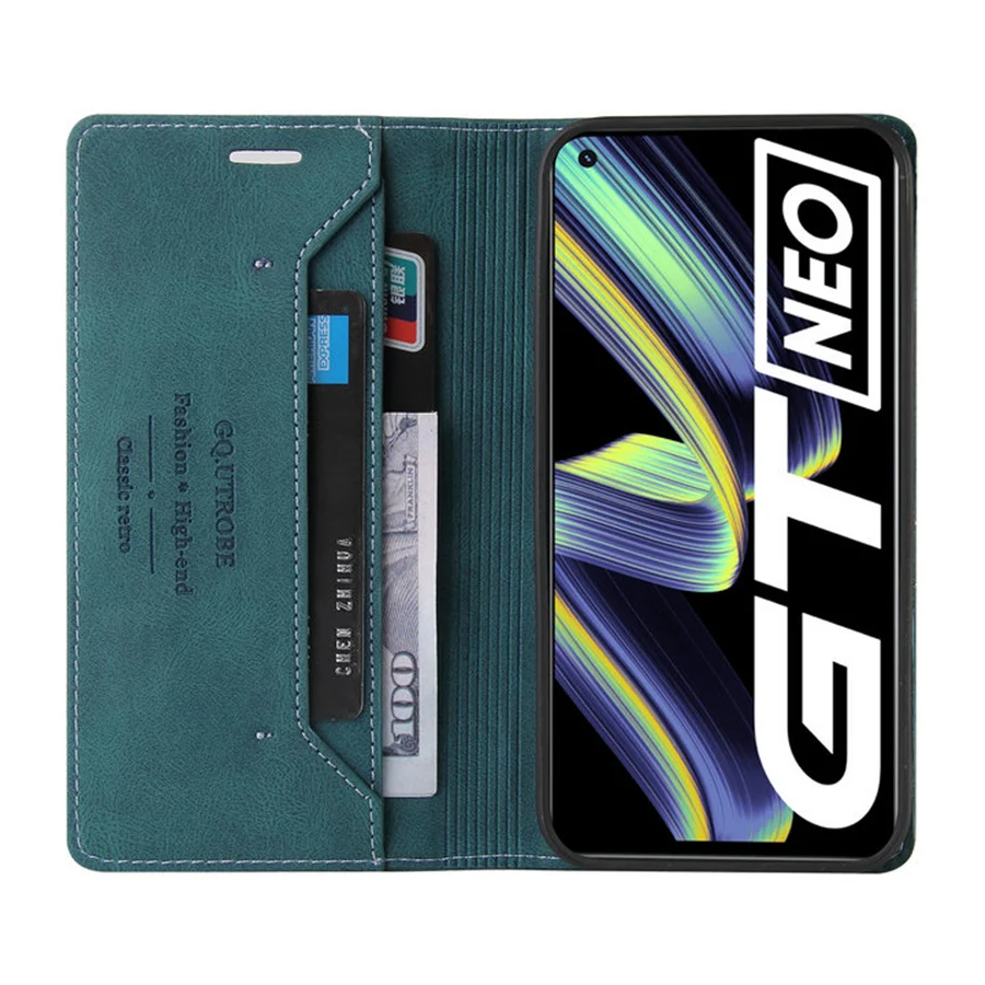 Realme GT 5G 2021 Textura de Piele Flip case Pentru Oppo Realme GT Neo Lux Magnetic Portofel Card Slot Book Caz Real M G T Acoperi