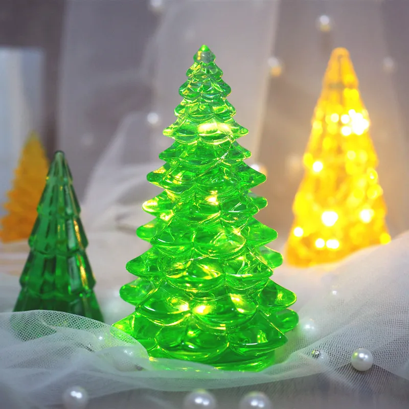 DIY cristal rășină epoxidică matrite pom de Crăciun hand-made mucegai lumina de noapte mici Decorațiuni de masă creative Crăciunul Ornamente