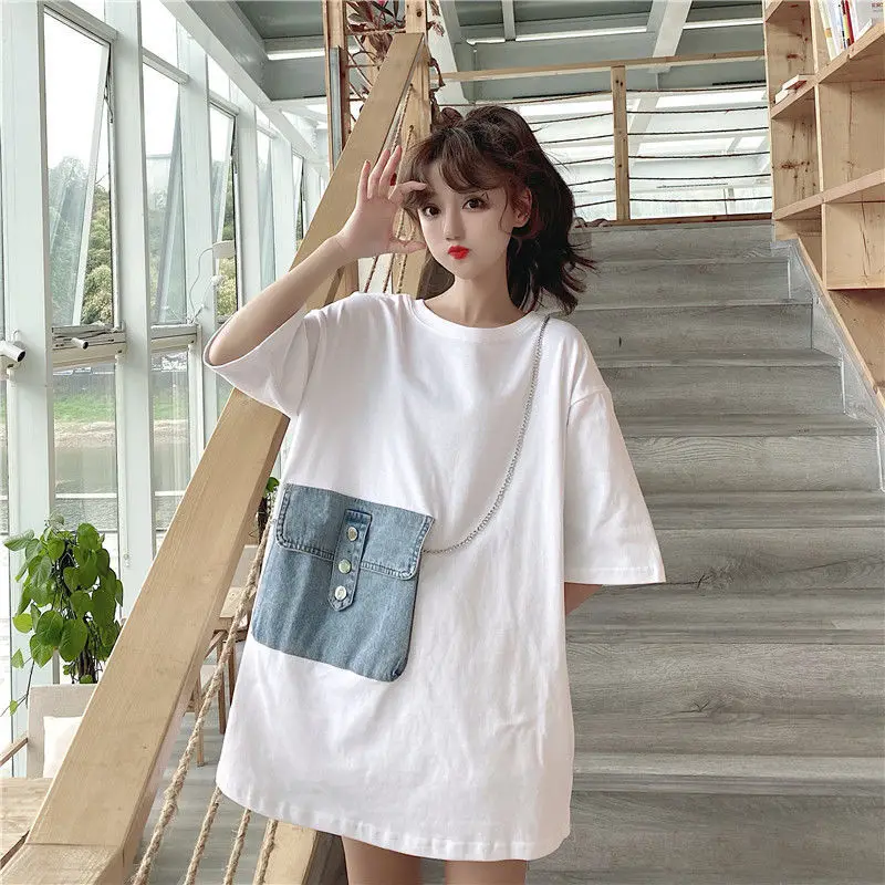 De mari dimensiuni femei 2021 vara noi women ' s wear coreean liber împletit denim prajit Strada top T-shirt[Livrare în termen de 5 zile]