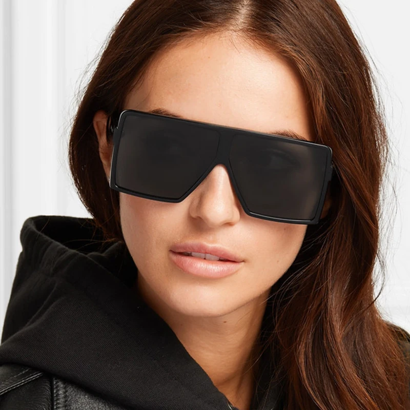 Supradimensionate Nuante Femei ochelari de Soare Moda Negru Ochelari Pătrați Mare Cadru ochelari de Soare Vintage Retro Ochelari de soare Unisex oculos feminino
