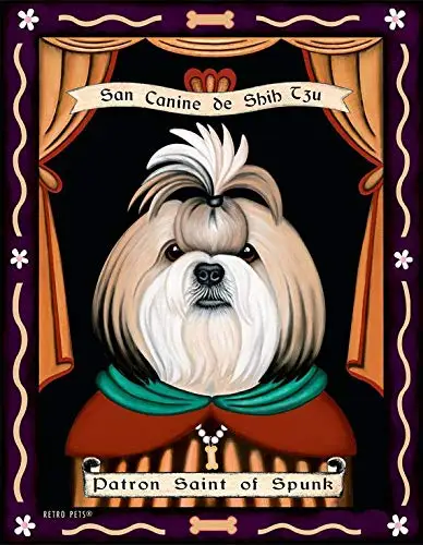 Saint Curaj Shih Tzu Retro, Parul de Animale Salon de Ingrijire,de Epocă Tin Semn de Metal Poster pentru Curte Courtard Fermă Cabină Lodge