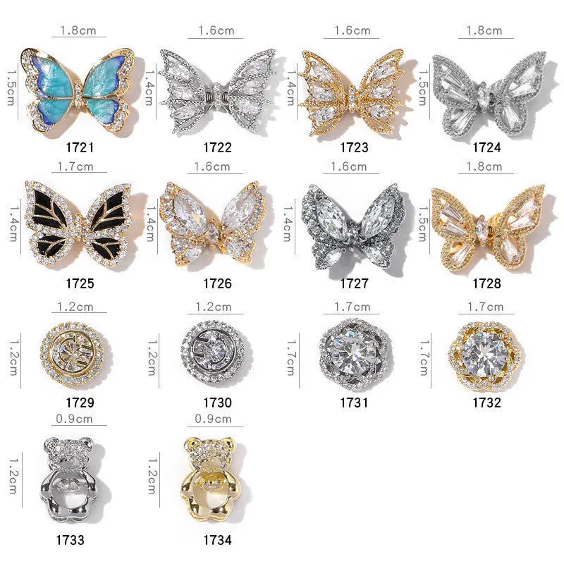 4buc NOI Mobile fluture Unghii piese de Cristal fluture decor farmece kawaii accesorii de unghii materiale pentru profesionisti