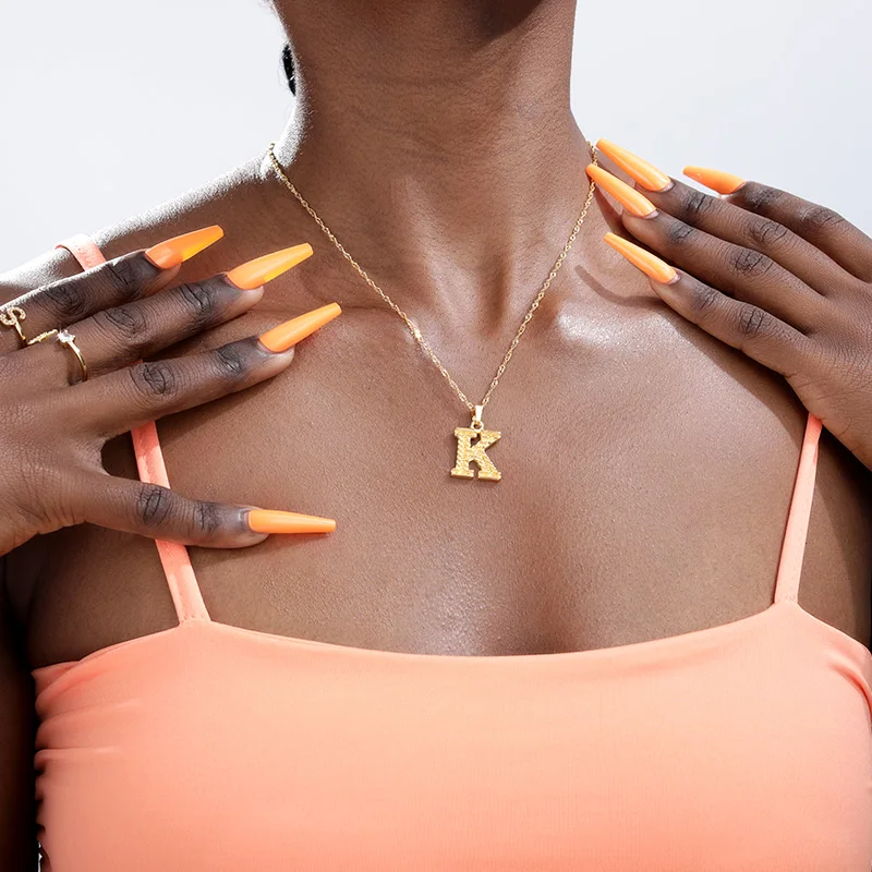 Din Oțel Inoxidabil De Capital Scrisoare Inițială Coliere Pentru Femei De Aur O-Z Alfabet Pandantiv Colier Ziua De Bijuterii Cadou Bijoux Femme