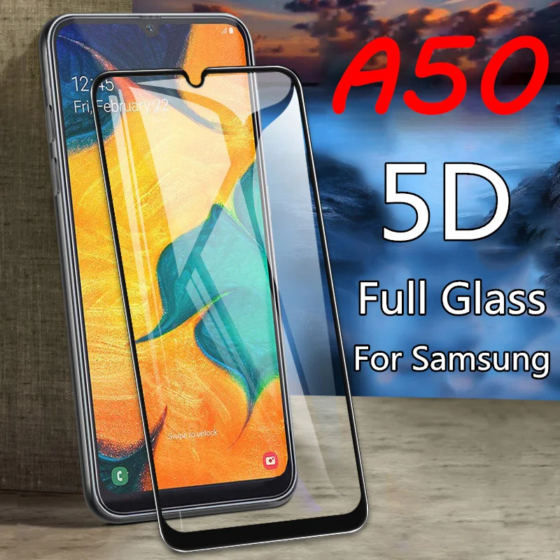 Ecran Protector 5D Temperat Glased pentru Samsung A50 A20 A40 Scos Complet Capacul de Sticlă de Protecție pentru Samsung Galaxy A70 A30 A10