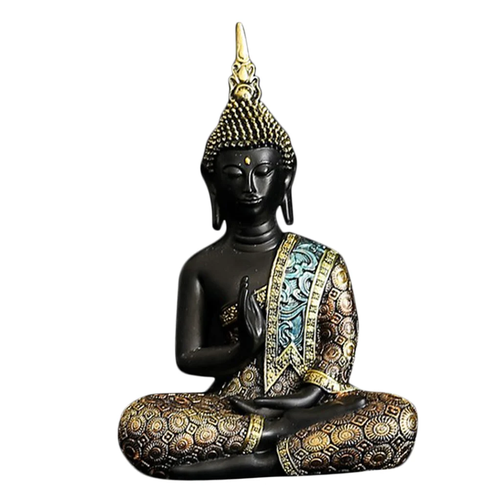 Așezat Statuia Lui Buddha Meditând Armonie Pace Sculptura Rășină Ornamente Auto