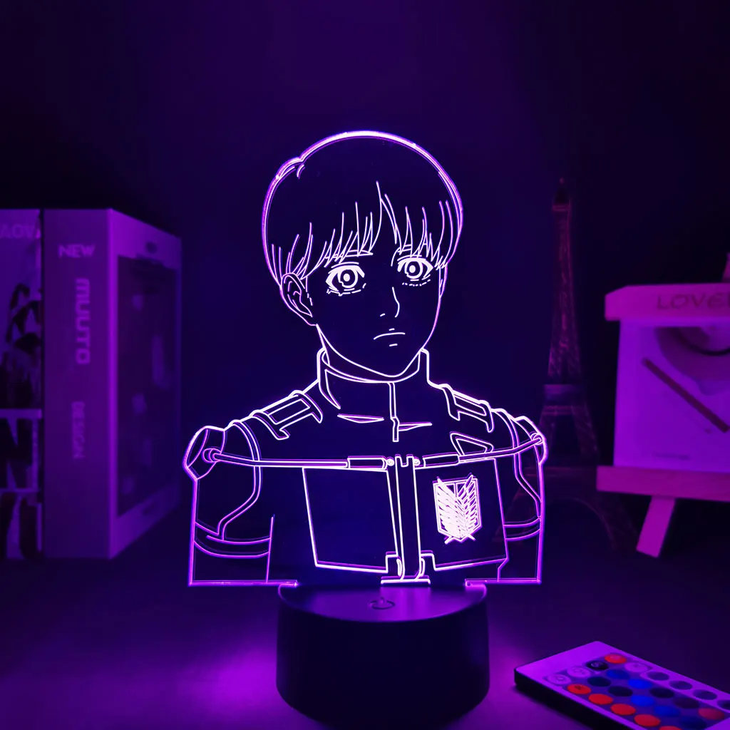 Manga Atac pe Titan Levi Ackerman 3D Lampa Anime Cifre Cadou Pentru Prietena Lumini de Noapte Nightlight Copil Pentru Acasă Lumina de Neon
