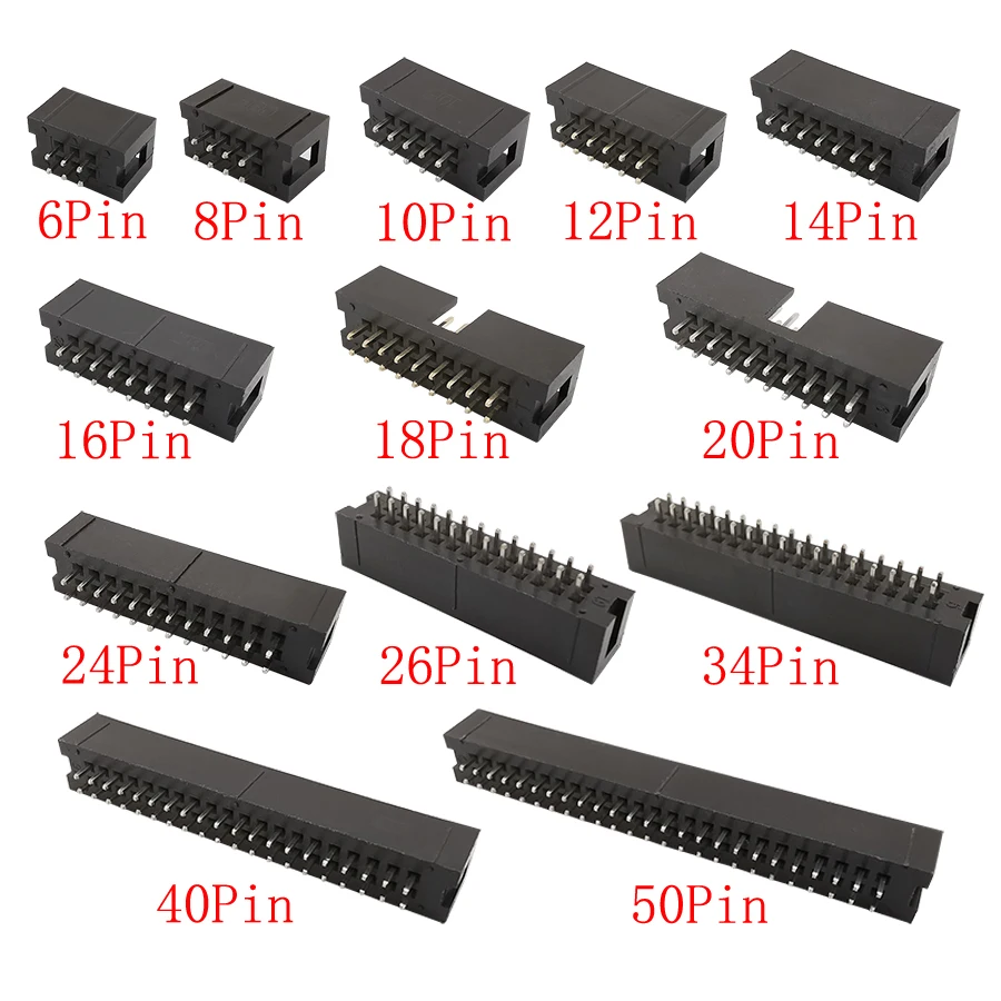 10-50Pcs DC3 6-50Pin Socket Antet Conector DC3 2.54 mm Pas ISP Masculin Dublu spațiate Direct Ac 2*6-50P DC3 Antet IDC JTAG