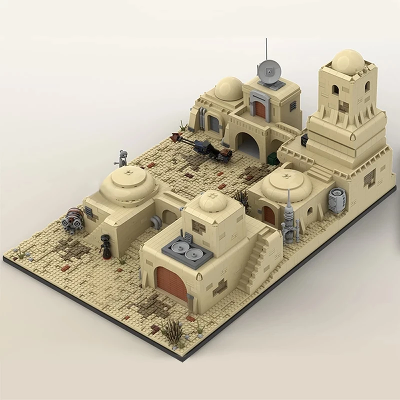 Buildmoc Star Film MOC SW Tatooine Mos Eisley Cantina Oras Bara Sat Deșert Seturi de Blocuri de Constructii Jucarii Copii Cadouri