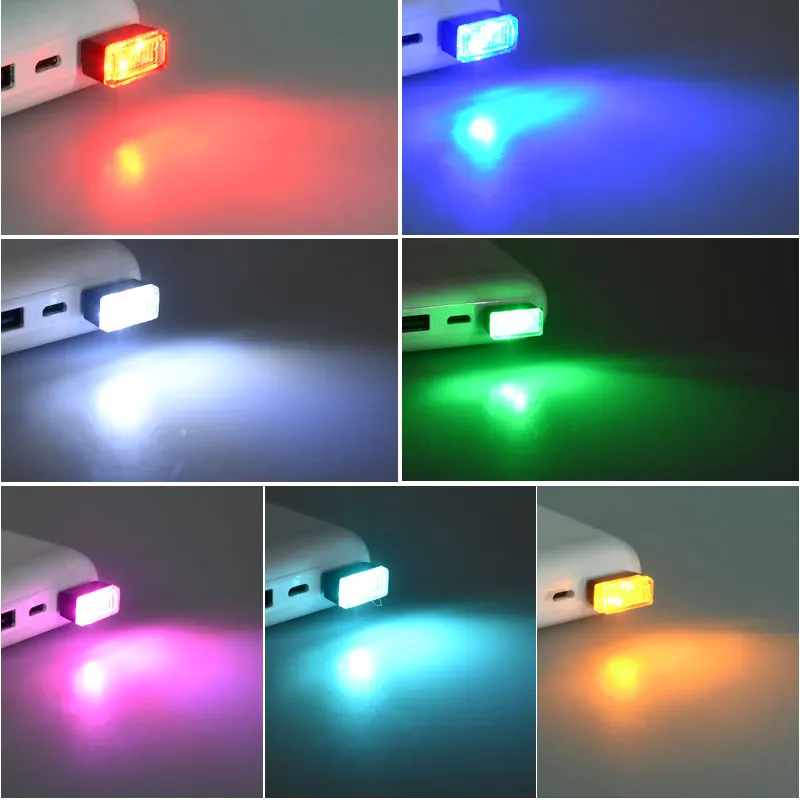 Masina Mini USB Atmosferă Lumina 7 Culori LED-uri Lumina de Neon Interior Masina Mini LED Decor Lumina de Noapte Accesorii Auto, Consumabile