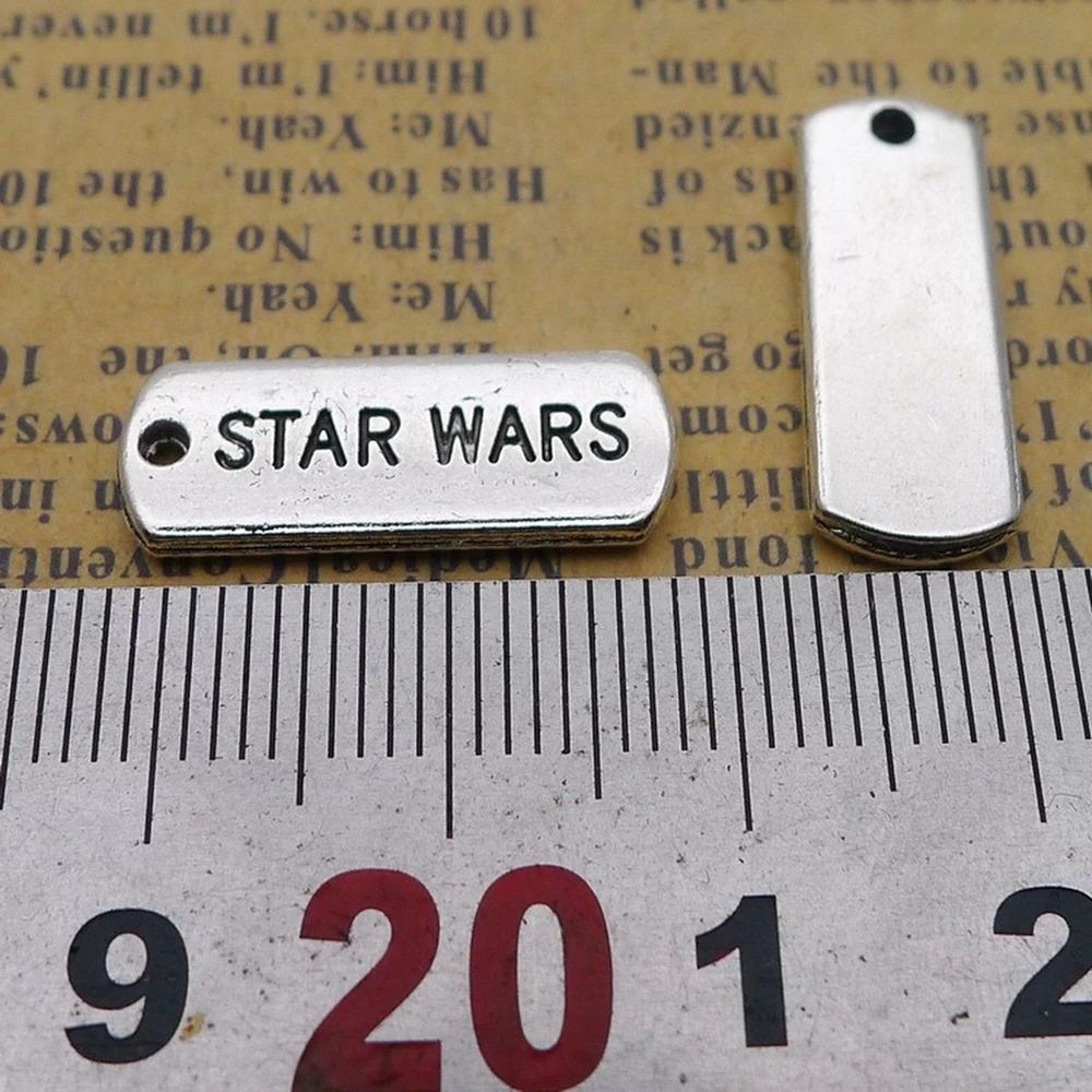 100buc Star Wars Farmece 8mm x 21mm DIY Bijuterii Pandantiv argint antic culoare