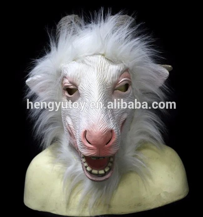 Latex Animale Aeriene Copite Rocky Mountain Goat Elemente De Recuzită De Cerb Ram Petrecere De Lux Mască