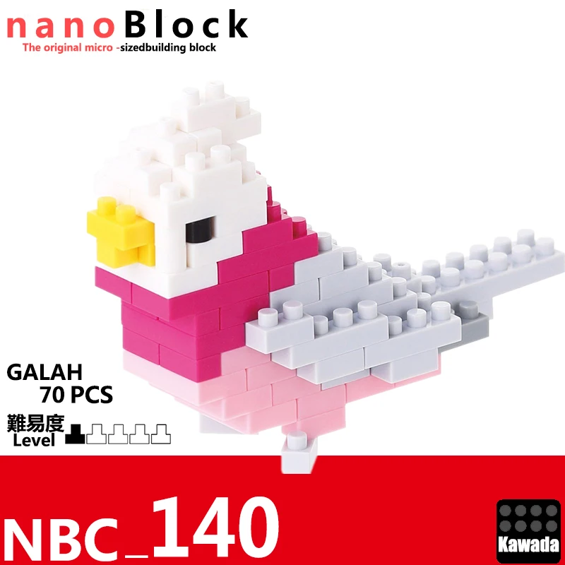 Kawada Nanoblock NBC – 140 – Galah Cacadu MicroBlock Miniatură Colecție de Puzzle (70 Buc), Roz [paralel mărfurile de import]