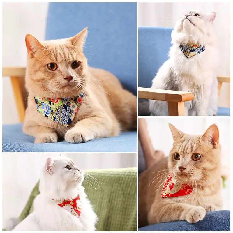Noua moda de desene animate pisica cu papion pisoi câine eșarfă reglabil pisica de companie guler handmade Trigon consumabile pentru animale de companie pisica accesorii