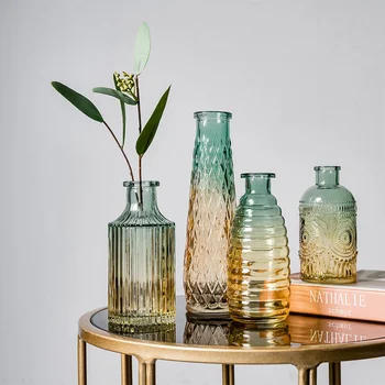 Camera De Zi De Decorare De Sticlă, Vaze Pentru Aranjamente Florale Verde Vaza Decor Acasă Accesorii Terariu De Masă Decorative