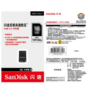 Mini Protejate USB Flash Drive Masina 128 64 256 GB Pen Drive Memory Stick Original Sandisk Ultra Fit USB 3.1 U Drive Cu Parola