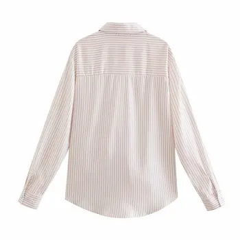 Nlzgmsj Za Femei Bluza 2021 Noua Moda De Primavara Casual Bluza Cu Dungi Camasi Pentru Femei Arc Sexy Cu Maneci Lungi Femei Topuri 202106