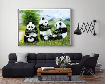 DIY Panda 5D Diamant Pictura Rundă Completă de Foraj de Desene animate de Animale Diamant Broderie Cusatura Cruce Kituri de Arta de Perete Decor Acasă