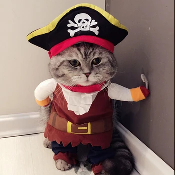 Belmil Amuzant Pisica Haine Îmbrăcăminte Corsair Halloween Haine Imbraca Pisica Petrecere Costum Pirat Costum De Haine Pentru Costum De Pisica