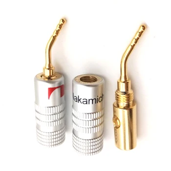Banană 2mm Plug 4buc Nakamichi Placat cu Aur Cablu Difuzor Pin Înger Sârmă, Șuruburi de Blocare a Conectorului Muzicale Audio HiFi