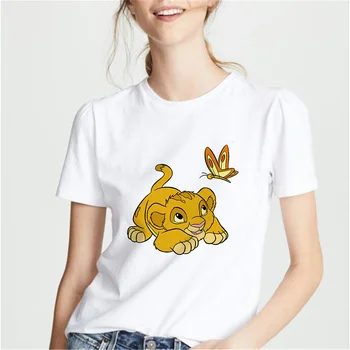 Harajuku femei Tricouri Moda Simba Regele Leu Imprimare Tricou Casual de Vara cu Maneci Scurte O-neck Tricouri Unisex Dropship