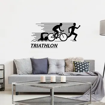 Triatlon Înot Bicicleta Rula Atlet Masina Sport Stickere Auto Portbagaj Decora Accesorii de Vinil Decal DW6393
