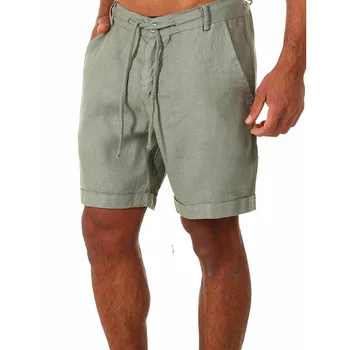 Noi Oamenii de Primavara Casual, Buzunare Pantaloni Scurți Butoane Scurt Barbati Culturism pentru bărbați Shorts pentru Bărbați Lenjerie de pat din Bumbac pantaloni Scurți Bermudas