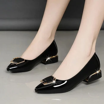 Cresfimix Femei de Moda Dulce de Înaltă Calitate, Bej Aluneca pe Toc Pătrat Pompe Doamna Plus Dimensiune Negru Confort Office Pantofi cu Toc A6662f