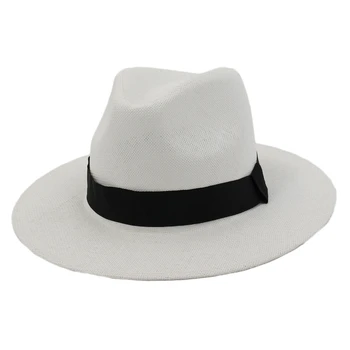 Panama Pălărie Stil Britanic de Vară, Pălării de Soare pentru Femei de Plaja Pălărie de Paie pentru Bărbați Protectie UV Capac Bej palarie de soare Palarie Sombrero