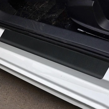 4BUC Portiera Proteja Autocolant Universal Pragului de Paza Film Fibra de Carbon Anti Scratch Auto Ușa Placa de Autocolante Scuff Pedala Protecter