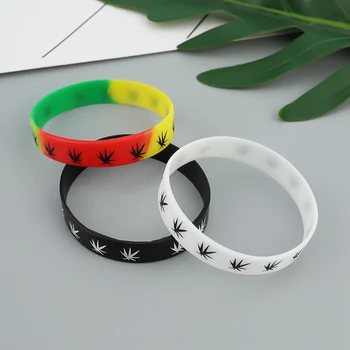 1PCs Unisex Maple Leaf Silicone Bracelet Personality Waterproof Sports Wristband Fashion Jewelry Accessories For Men Women