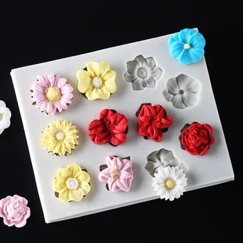 1BUC 3D Mucegai Instrumente de Floarea soarelui, Flori de Trandafir Forma de Silicon Mucegai Tort de Frontieră DIY Decorare de Ciocolata Ambarcațiuni Lut Polimeric Meserii