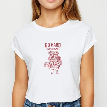 Caine Pitbull tricou Adult de sex Feminin Ulzzang Primavara-Vara Tricou Harajuku Creative de Design de Imprimare Maneci Scurte O-Guler T-shirt