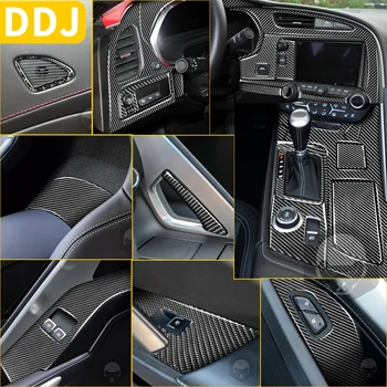 Pentru Chevrolet Corvette C7-2019 Fibra De Carbon Auto Accesorii De Interior Acoperire Autocolant Kit Complet Negru, Rosu Disponibil