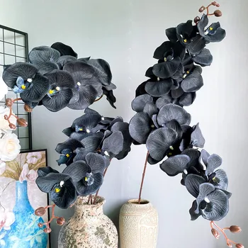 105cm Mare Fluture Negru Orhidee Mătase Artificială de Flori Phalaenopsis Pentru Nunta Grădină cameră Decor flores artificiales