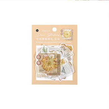 30buc/pachet Kawaii Serie de Flori Scrapbooking Material Set Autocolant Bandă Washi Planificator de Decor pentru Junk Jurnalul Consumabile