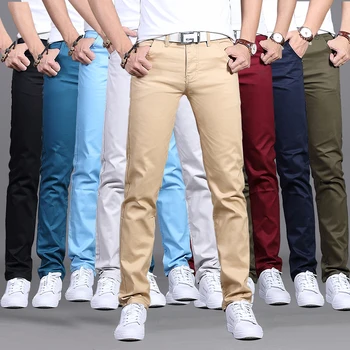 2019 Primavara toamna anului Nou Pantaloni Casual Barbati din Bumbac Slim Fit Chinos Pantaloni de Moda de sex Masculin de Îmbrăcăminte de Brand 9 culori Plus Dimensiune 28-38