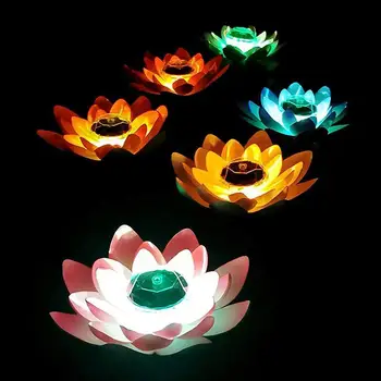 Plutitoare artificiale Lotus Lumina de Noapte LED Lotus Lampă de Economisire a Energiei Lumina pentru Grădină în aer liber, Piscină Iaz, Fantana Decor
