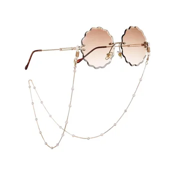Ochelari de moda Lanț Imitație Pearl Margele la Modă pentru Femei Lanț de Gât Colier Casual, ochelari de Soare Accesorii Cadou se Blochează Masca Lanț