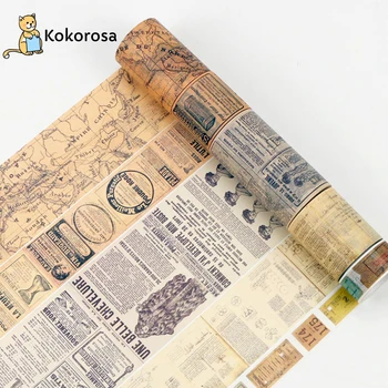 Kokorosa Gotic Hârtie Washi Tape Epocă Alfabetul Numărul De Litere Harta Lumii Ziarul Jurnalul Adezivă De Mascare Benzi De Autocolant